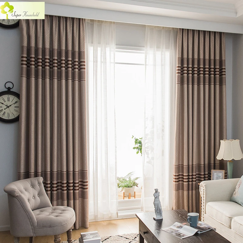 2018 New Cationic Embossed Curtains for Living Room Thick Double sided