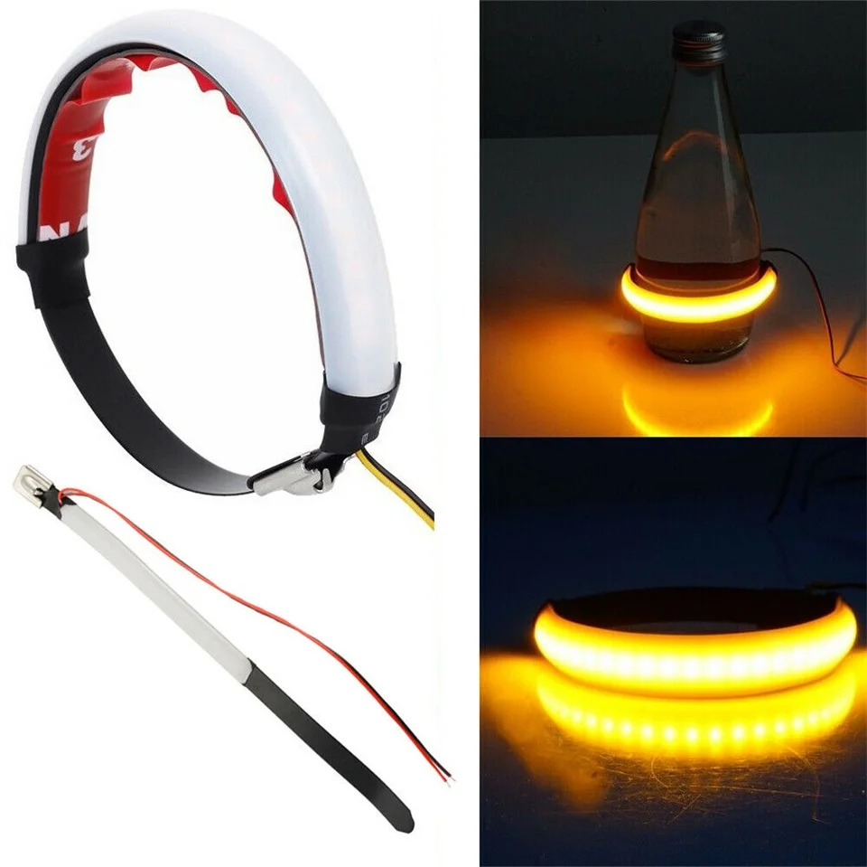 

General LED Motorcycle Turn Signal Light Direction Indicator Lamp Flexible LED Fork Amber Lamp For Harley/Yamaha Flasher Ring