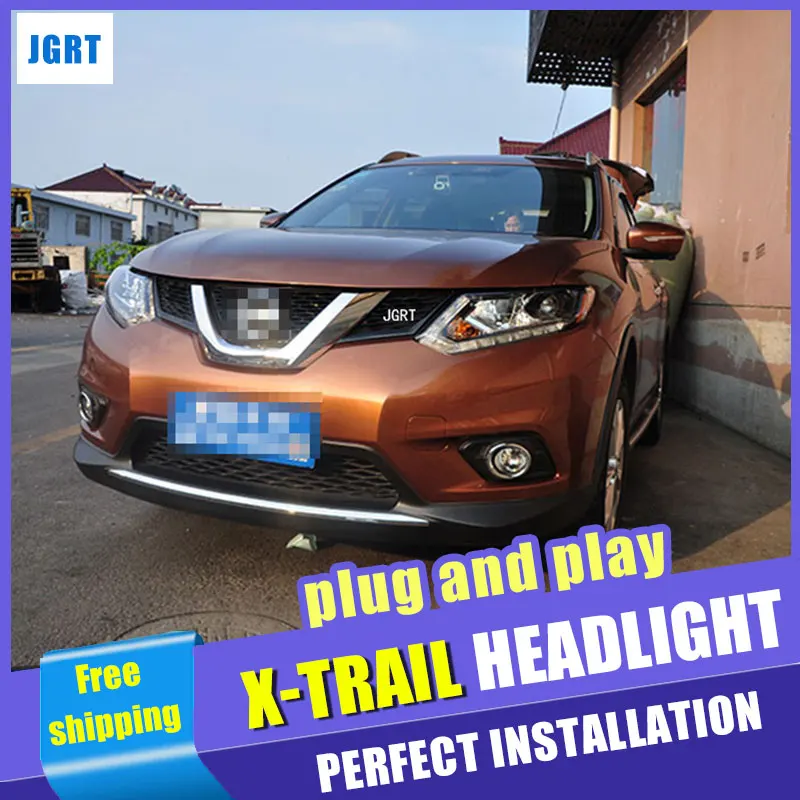 Автомобильный Стайлинг фар в сборе- для Nissan X-Trail douleu Angel Eye светодиодный DRL Объектив двойной луч H7 H7 hid комплект с 2 шт