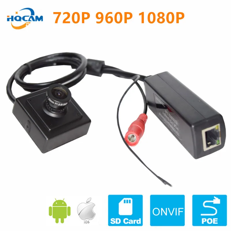 HQCAM 720P 960P 1080P sd карта POE Мини ip камера рыбий глаз Широкий угол 180 градусов onvif P2P