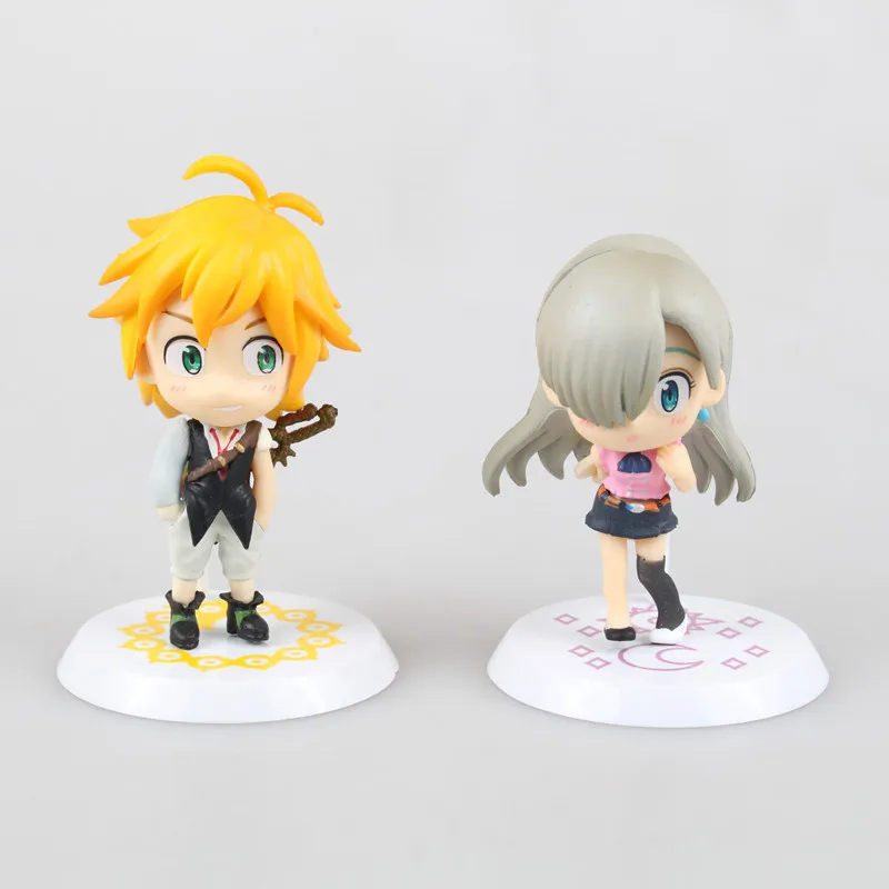 Huong Anime 7 см 2 шт./компл. семь смертных грехов Meliodas & Elizabeth Liones Sin of WRAT PVC фигурка модель