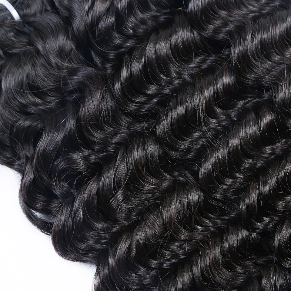 Brazilian Hair Deep Wave 3 Bundles With Closure 4 Bundles Human Hair With Closure Brenda Remy Hair Weave Extensions Free Ship