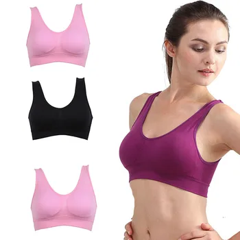 

Hot Sell Women Soft Sports Bra Yoga Fitness Stretch Workout Tank Top Seamless Padded Bra Higt Quality TT