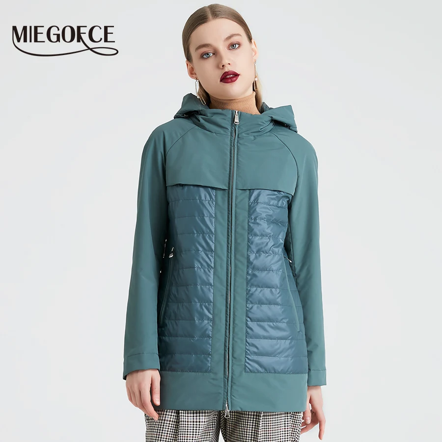 Achat MIEGOFCE 2019 nouvelle Collection de mode printemps automne femmes veste courte avec une capuche coupe vent isolé Style européen manteau