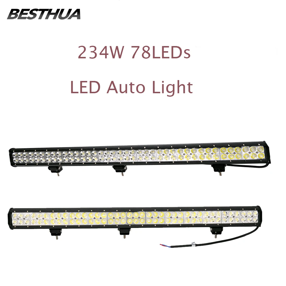 

2 Pcs 234W 78W*3 Car LED Light Bar as Work Light 23400LM Cold White Spot Light for Boating Hunting Fishing 2 Piece Worklight J20