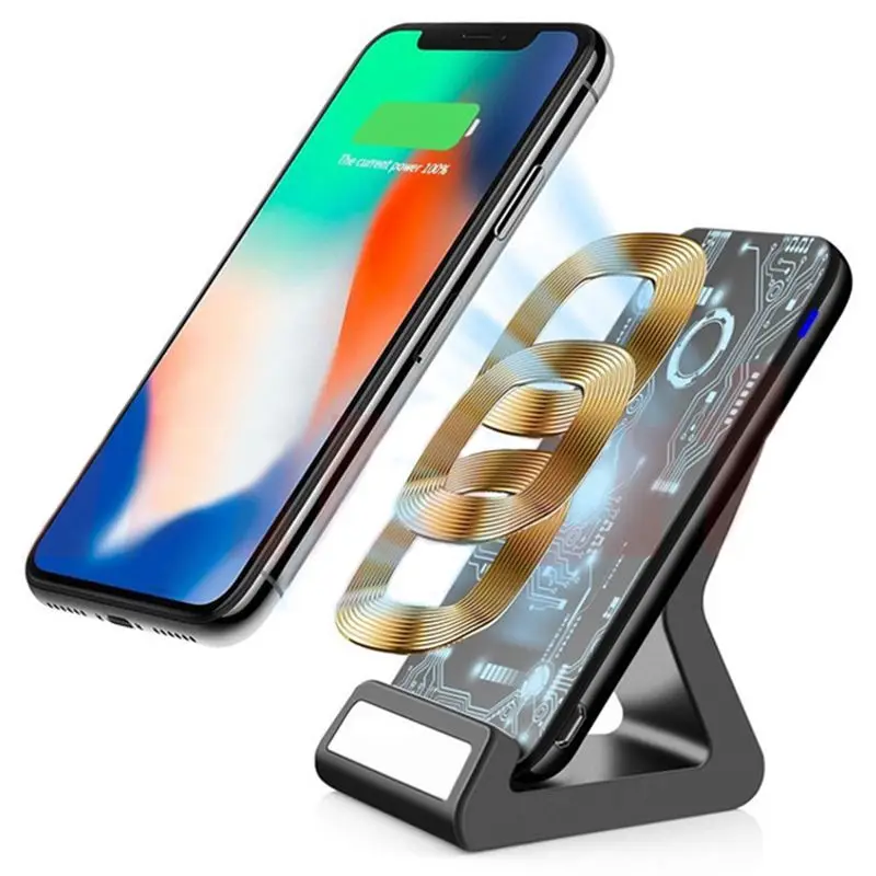 Для iPhone X Беспроводное зарядное устройство 10 Вт Быстрое беспроводное Подставка