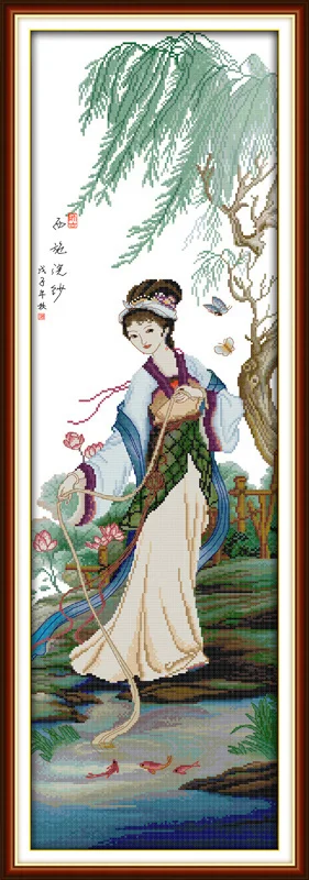 Китайская красота весна лето декор живопись Счетный напечатанный на холсте DMC 11CT 14CT наборы для вышивки крестом наборы для вышивания рукоделия