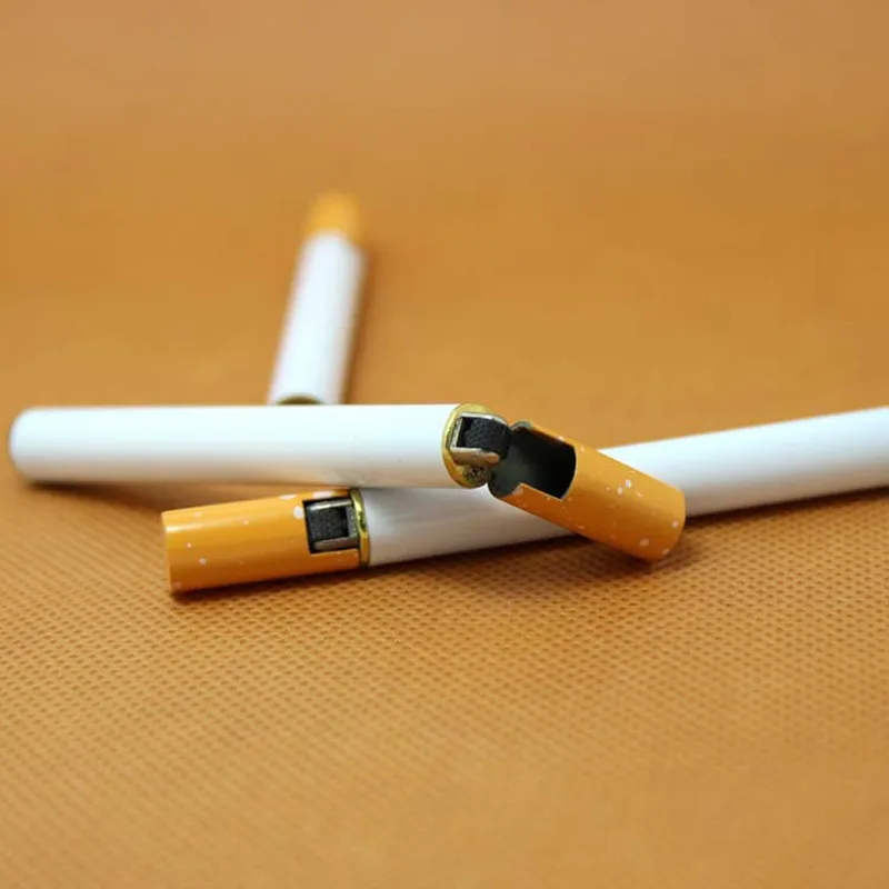 50 шт Мини компактная струйная Бутановая Зажигалка в форме металлической сигареты надувная газовая зажигалка сигаретное масло оптом(без газа