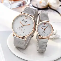 Романтические парные часы мужские и женские кварцевые наручные часы из нержавеющей стали модные серебряные часы серии часы Бесплатная