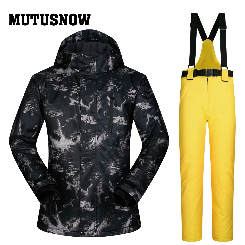 MUTUSNOW 2019 новый мужской лыжный костюм комплекты Мужской ветронепроницаемой