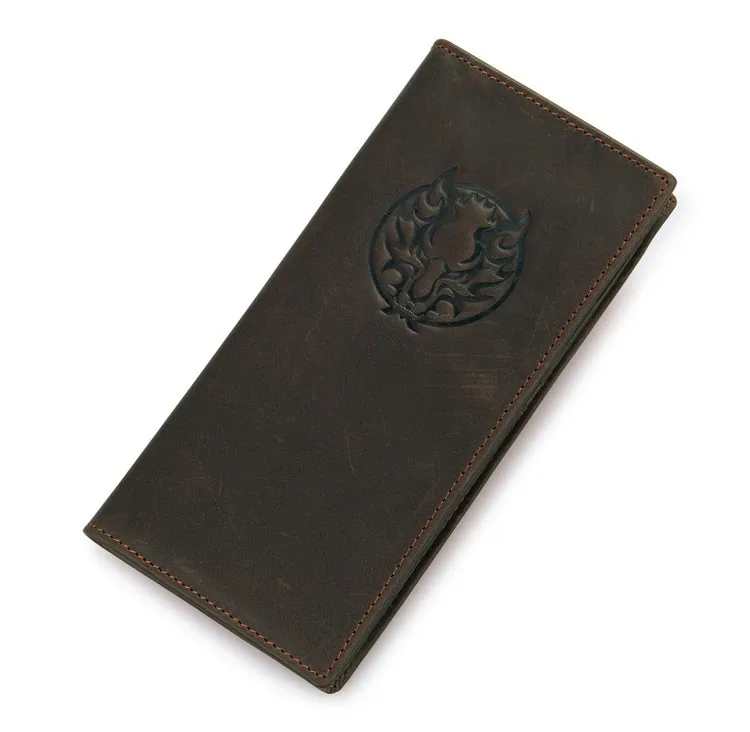 8013-1Q Высокое качество Горячая прочный Geunine кожаный мужской штамп карты пакет кошелек - Цвет: Chocolate