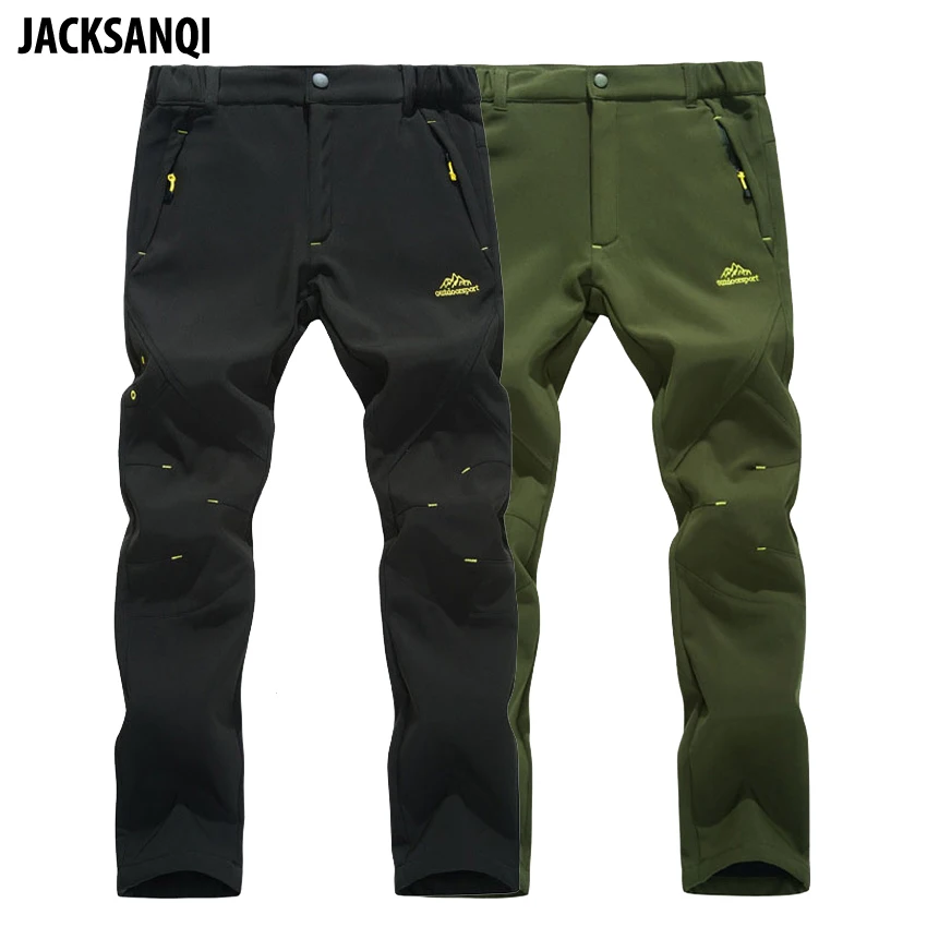 JACKSANQI de invierno de los hombres de Trekking pantalones nuevos impermeable al aire libre a prueba de viento térmica gruesa pantalones de senderismo Camping pantalones de esquí de 5XL RA034