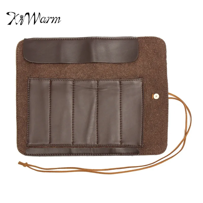

KiWarm Useful Stone Carving Tool Knife Bag Scabbard Artificial Leather Can Roll Up Bags For Home DIY Leathercraft Accessories
