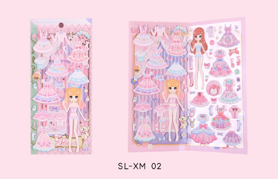 2 шт./упак. Kawaii повязка Принцессы Барби 3D декоративные стикеры сделай сам планировщик дневник в стиле Скрапбукинг Стикеры для альбомов подарок для детей