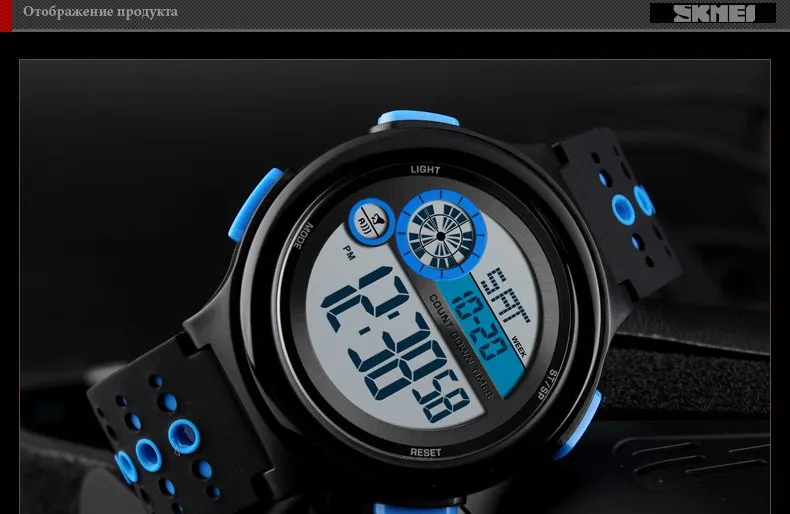 SKMEI 2 Time Sport Watch Men Chrono Stopwatch Wrist Watches For Mens Outdoor Digital Alarm Clock montre homme 1374 Hour