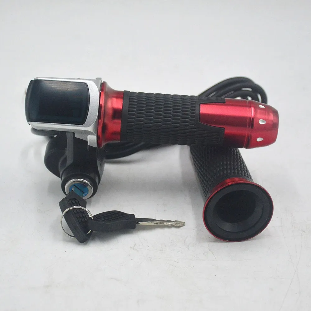 Perfect 24V 36V 48V ebike throttle accelerator with LCD battery display Indicator/ON-OFF Key Lock for electric bike/bicycle/scooter 3