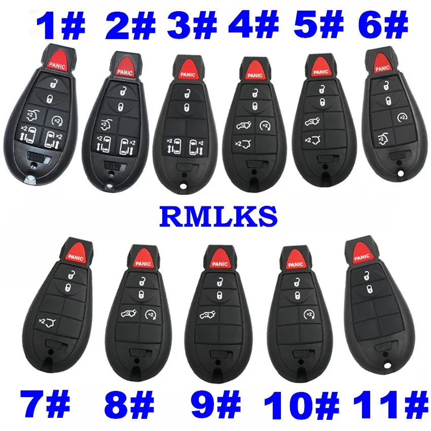 

NEW 3 4 5 6 7 Buttons Remote Case Smart Key Shell For Chrysler For Jeep Grand Cherokee 2008 - 2015 Fob Smart Key Emergency Key