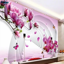 Большой индивидуальный beibehang Магнолия 3D ТВ гостиная спальня фон домашний декор