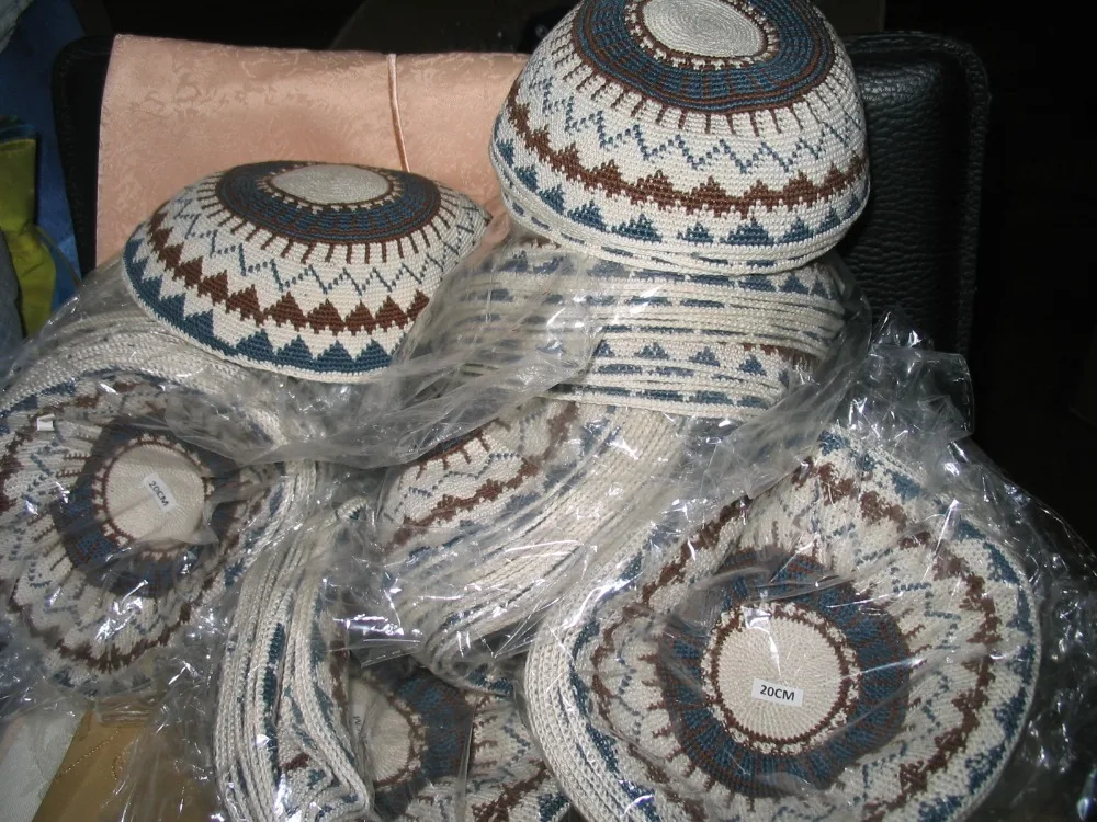 Высокое качество ручной вязки YARMULKE KIPPAH большой размер 3 штуки в партии |