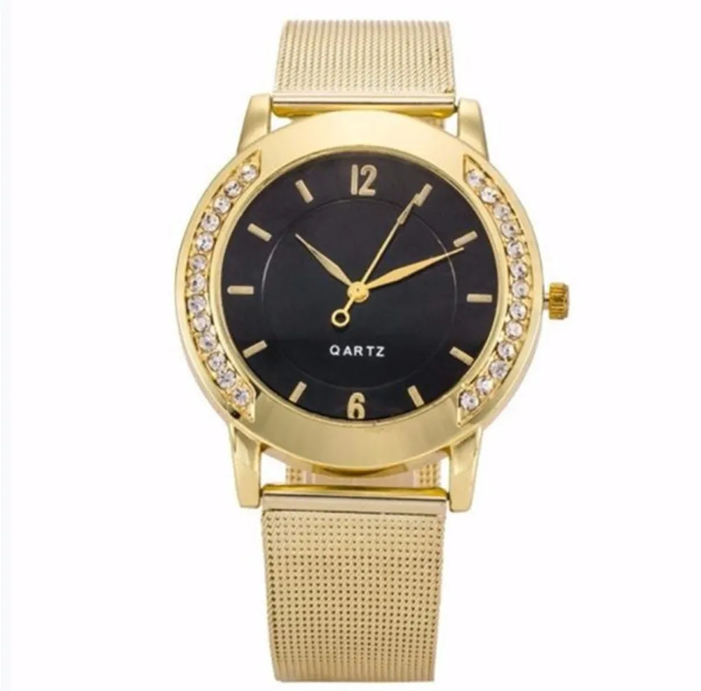 

Watch Women Stainless Steel Mesh Band Analog Quartz Wristwatch Fashion Luxury Ladies Golden Rose Gold Watch