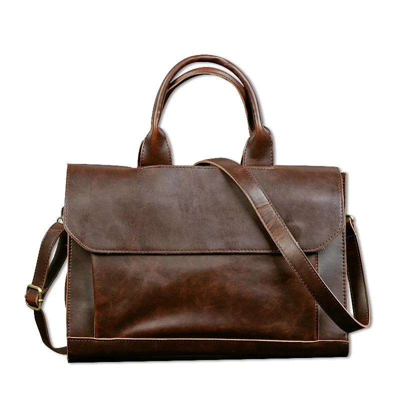 

New Arrival Men's Messenger Bags Leather Shoulder Messenger Business Computer Briefcase 13 Inch Laptop Bag