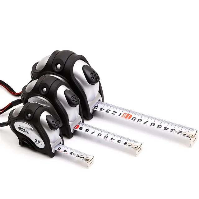 Housing Self Retract Measure Tape Rule 7.5M White Clear Scale Wood Tool