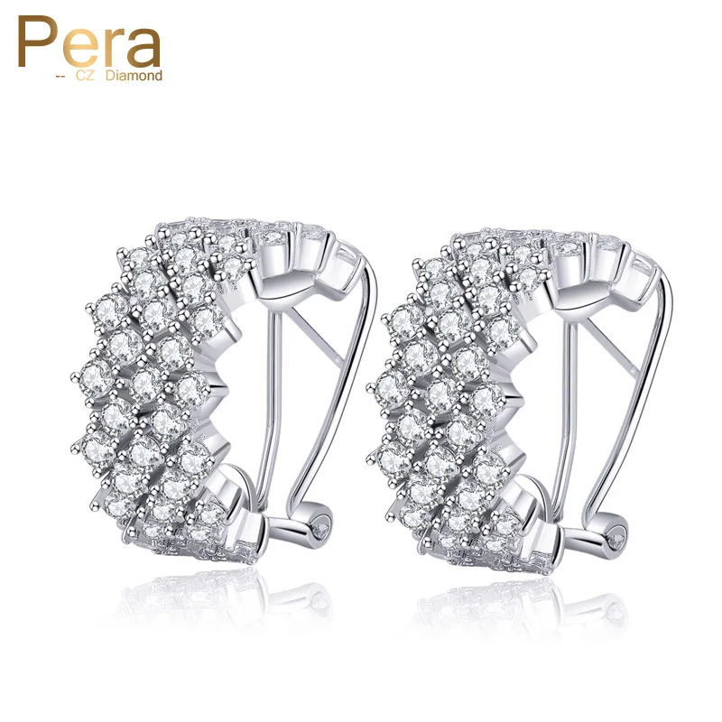 

Pera CZ New Fashion Korean Style Jewelry Full Cubic Zirconia Stone Pave Setting Big Round Cute Stud Earrings For Women E262