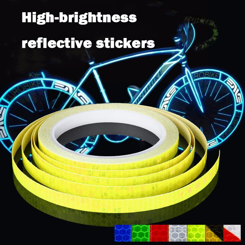 Reflective Tape Stickers Fluorescent MTB Bicycle Bike Adhesive Motorcycle S5D8