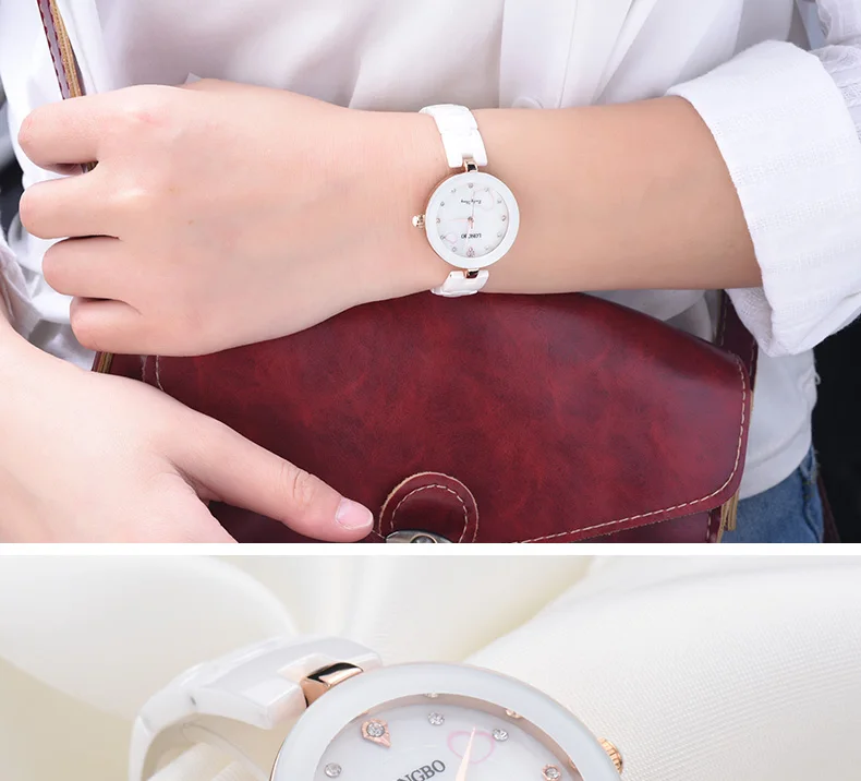 2018 модные женские туфли часы роскошные белые Керамика женские кварцевые часы девушка Повседневное Водонепроницаемый наручные женский