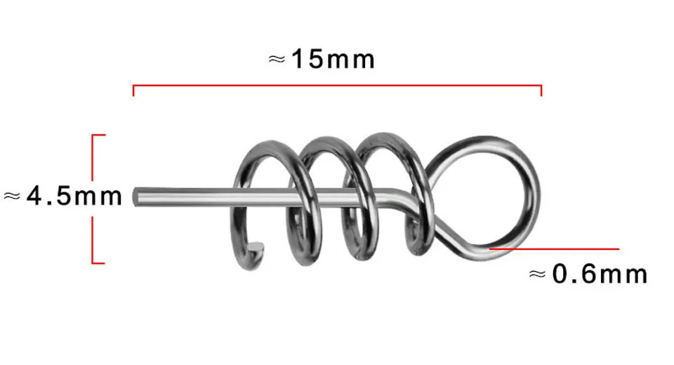 WALK FISH 1.5CM 3.5CM Fishing Hook Centering Pins Spiral Fishing bait Steel Spring Crank Lock for Soft Lure Fishing Accessories