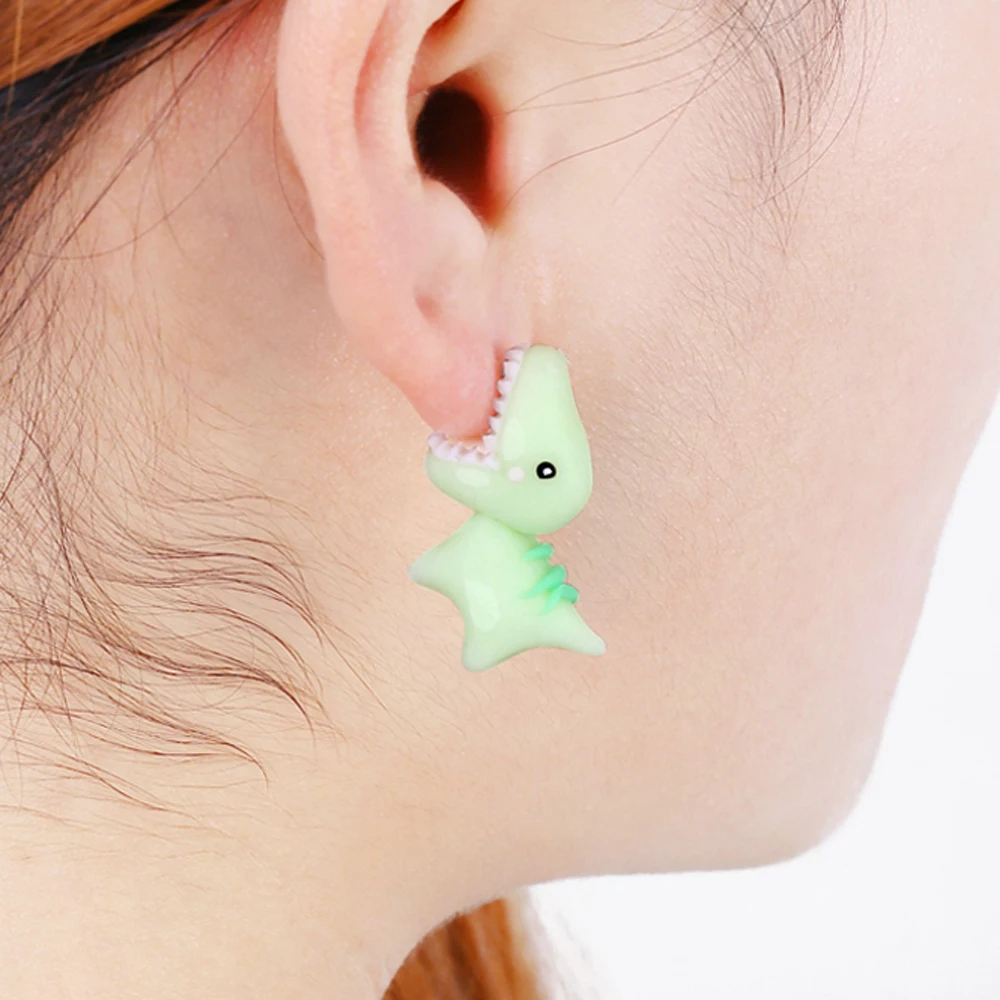 TTPAIAI 30 Handmade Polymer Clay Dinosaur Stud Earrings Fashion Cute