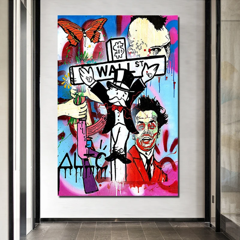 

Alec Monopoly Cross Paint Canvas Painting Print Living Room Home Decoration Artwork Modern Wall Art Oil Painting Posters Picture