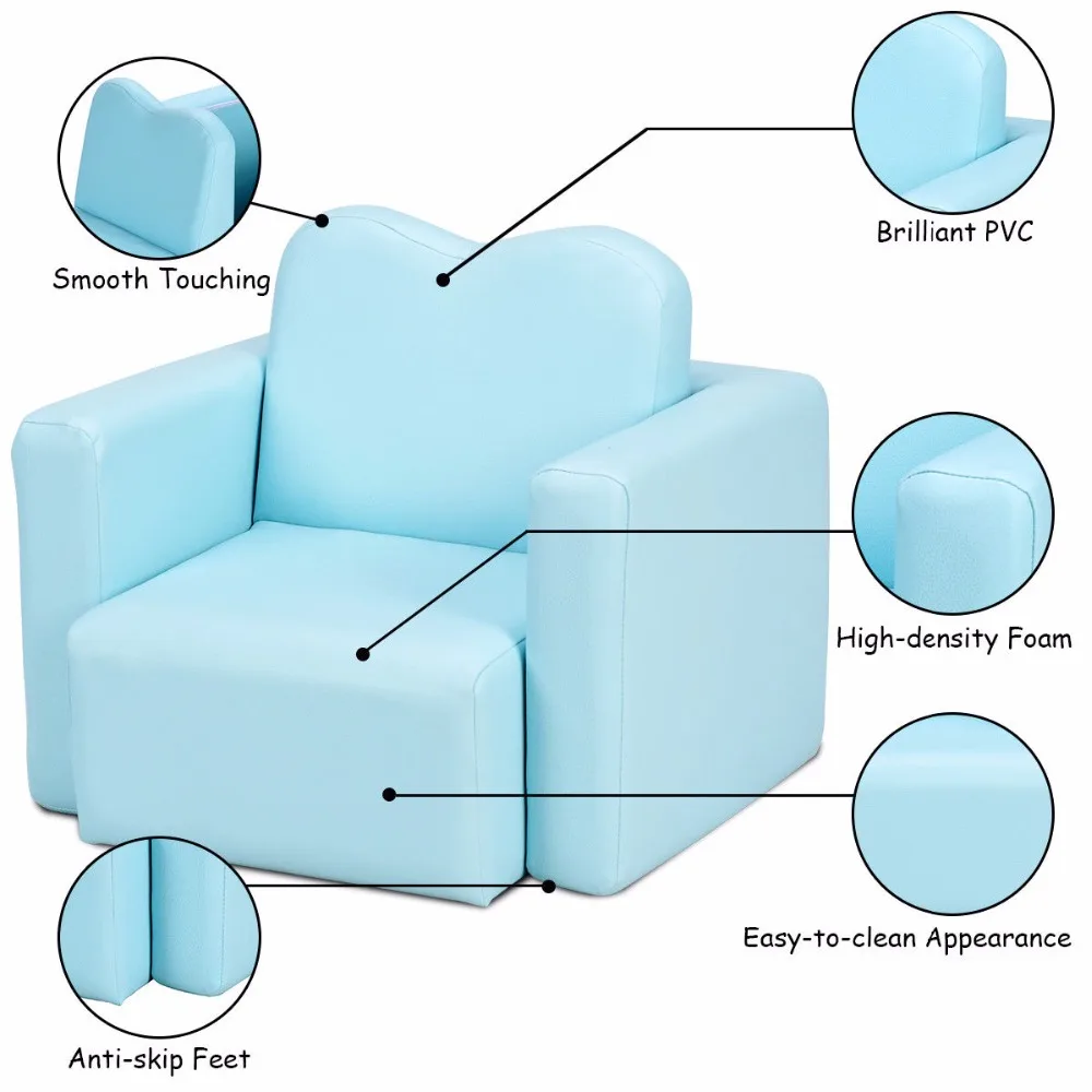 Giantex Multi-functional Kids Armchair Sofa Table Chair Set Gift Living Room Boys Girls HW58619BL Giantex Multi-functional Kids Armchair Sofa Table Chair Set Gift Living Room Boys Girls HW58619BL