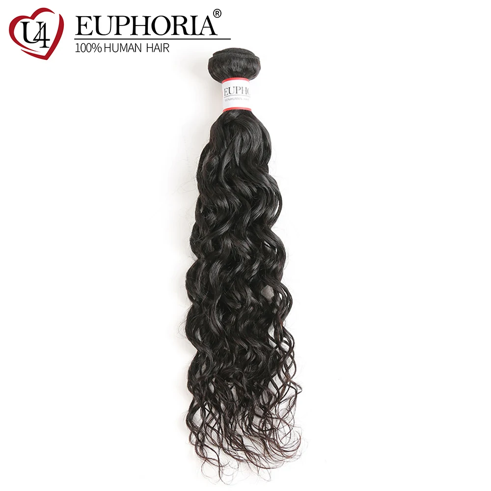

Brazilian Water Wave Bundles EUPHORIA Natural Color 1B# Human Hair Weaves Bundle 1 PCS 100% Remy Human Hair Weaving Extensions