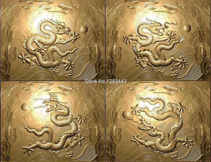 9pcs/set Kowloon Wall decor panels 3D STL model for cnc ARTCAM ASPIRE MACH3 Dragon wall panel