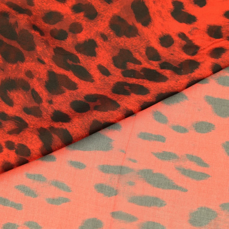 Leopard Print Silk Chiffon Fabric 100/% Pure Silk