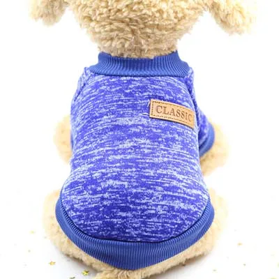 Мода 13 Цветов собака летняя одежда мягкий Вязание собака охлаждающий жилет Повседневное свитеры для собак Футболка Camiseta perro 20A - Цвет: Blue