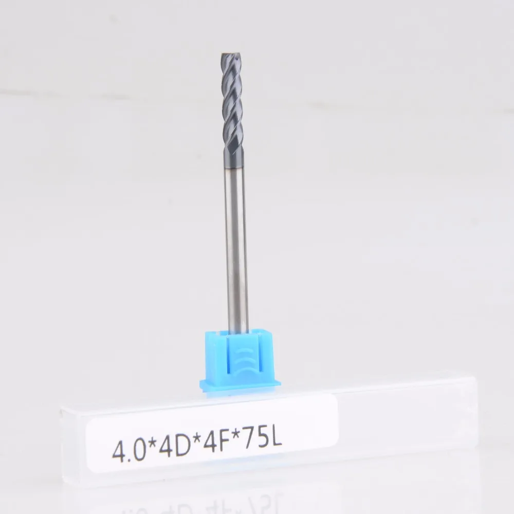 

5Pcs HRC45 d4*20*D4*75L Four Flutes Micro Solid Carbide Face End Mill CNC Milling Cutter Bits For Steel Milling