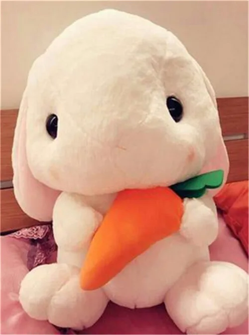 Fancytrader 30'' Big Bunny Plush Toy 75cm Giant Cartoon Anime Stuffed Rabbit with Carrot Great Toys for Kids Christmas 4 Colors  (18)