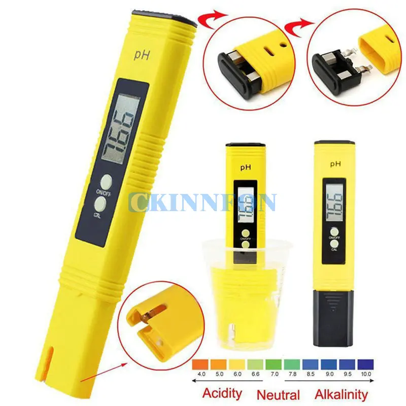 DHL 50PCS Digital PH Meter Tester Pocket Portable Pool Water Aquarium Hydroponic Wine New (Color: Yellow) | Инструменты