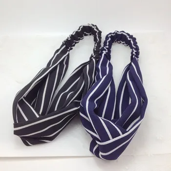 

Women Twisted Headband New Ladies Elastic Headbands Cross Turban Girls Chiffon Hairbands Striped Headwrap Hair Accessories