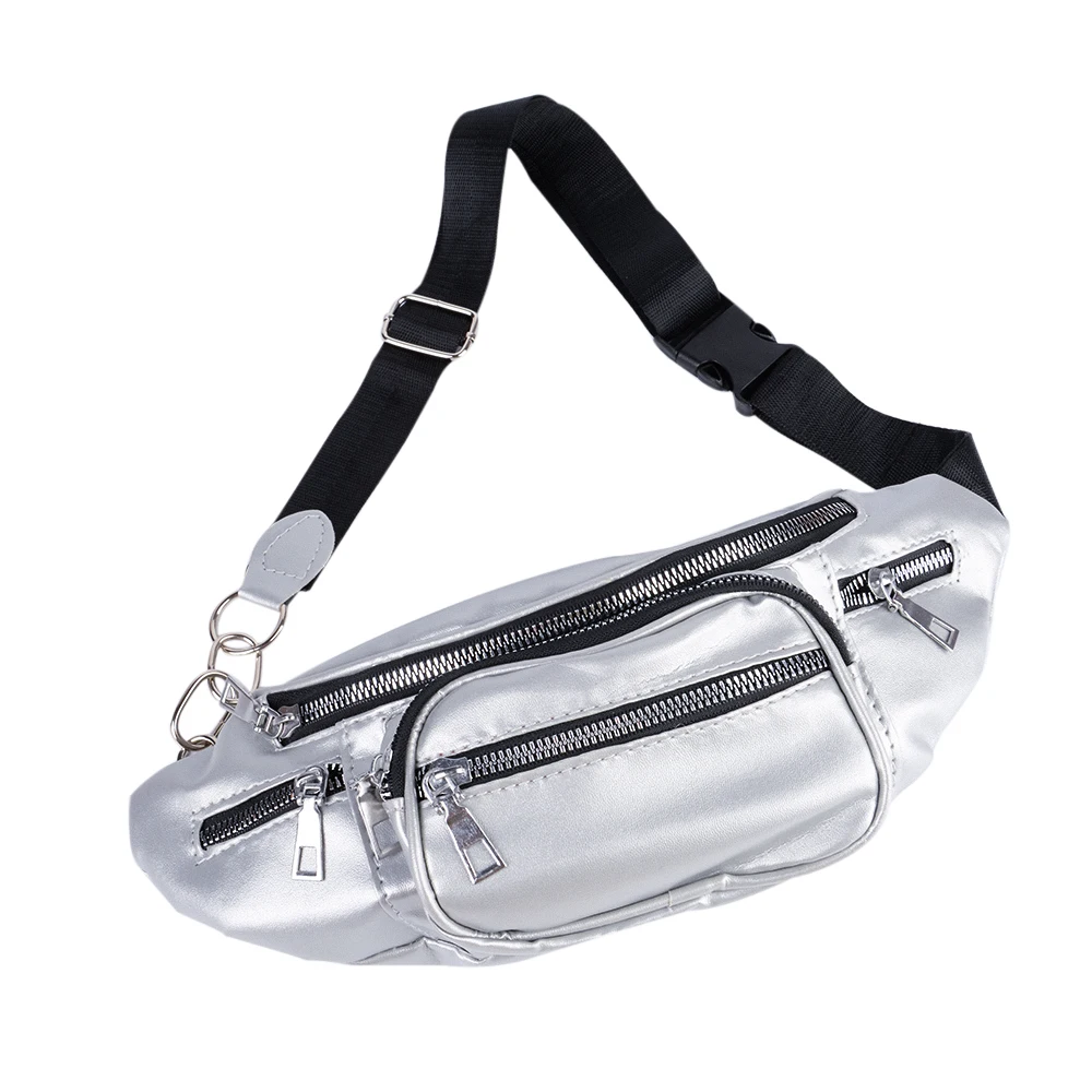 

Women Fashion Solid Color Waist Bag 2019 New Multifunction Leather Zipper Phone Bags Small Belt Packs