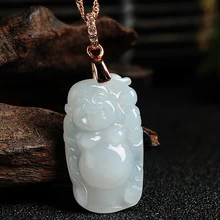 Кулон прекрасный Улыбающийся Будда Бирма нефрит Будда кулон нефрит кулон с синдромом ребенка