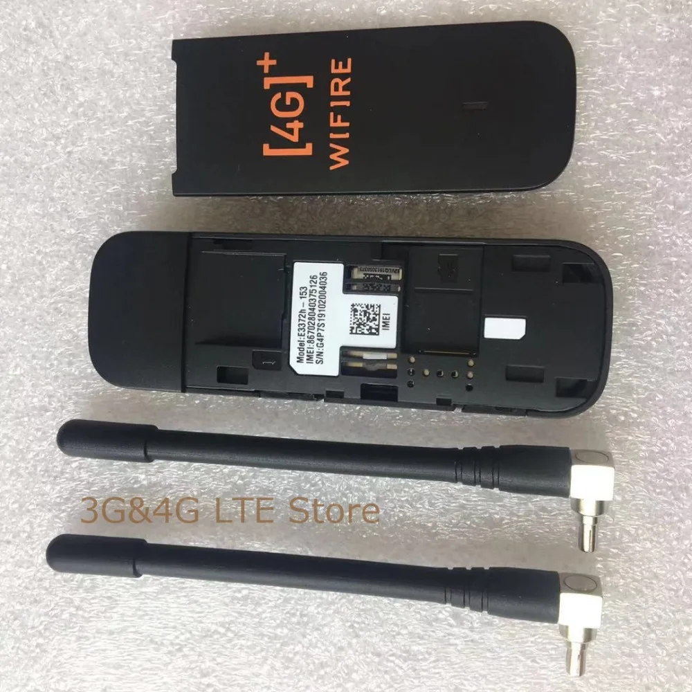 Разблокированный Huawei E3372 4G LTE USB модем 150 Мбит/с ключ с двумя антеннами поддержкой Wi