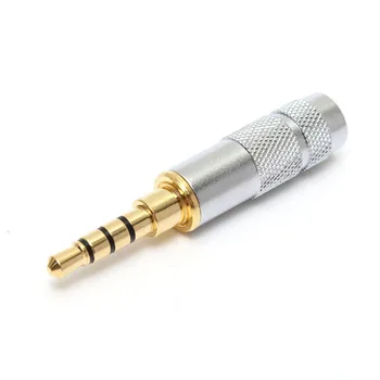 

HIGH QUALITY 4 Pole 3.5mm Stereo Headphone Male Plug Jack Audio Solders Connector 1PCS hot sell