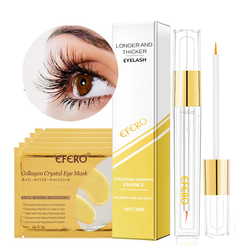 

5pair Gold Eye Maks Anti Aging Gel Eye Mask Under Eye Pads Moisturizing Skin Care +1pc Lash Lift Growth Eyelash Serum Eye Care