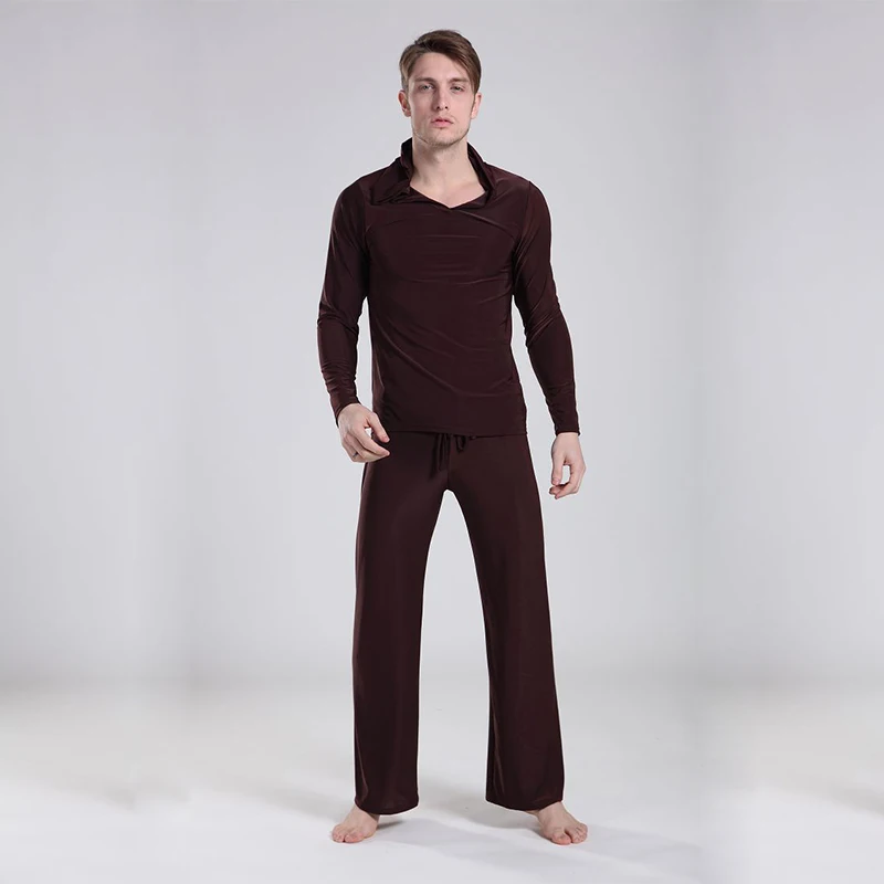 Sexy Men's Twinset Tops+Pants Comfortable Ice Pajamas Sets Men Sleepwear Home Pyjamas Night bath Clothes