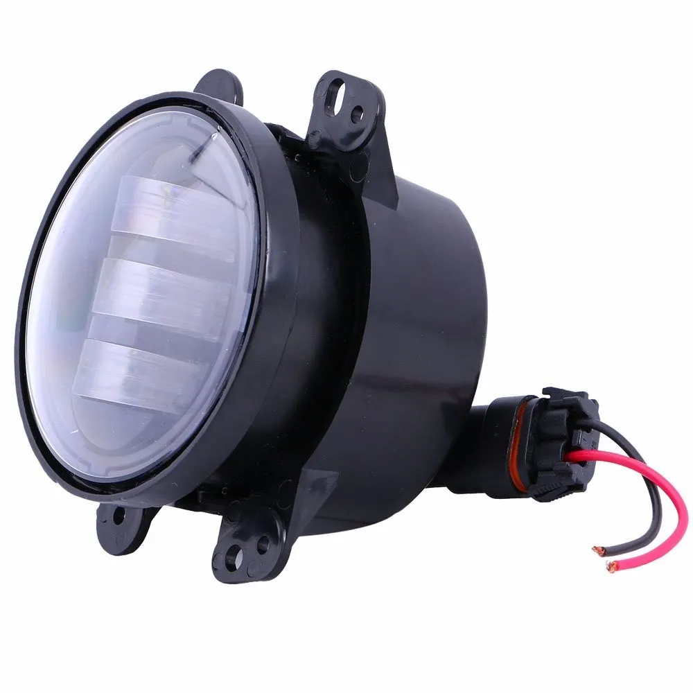 4 Inch 30w Cree Led Fog Lights Len Projector for Jeep Tractor Boat Led Fog Lamps Bulb Auto Led Headlight Driving Offroad Lamp for Jeep Wrangler Dodge Chrysler Front Bumper Lightsd