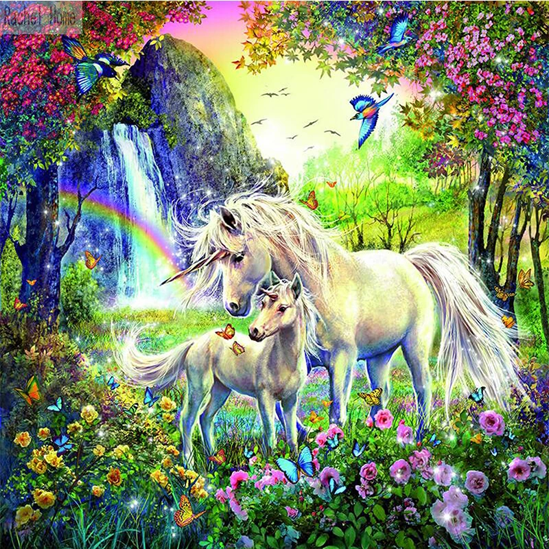 

Diamond Embroidery Diy Diamond Painting Cross Stitch Kits Diamond Mosaic Unicorn Full Square Diamond Embroidery AD186