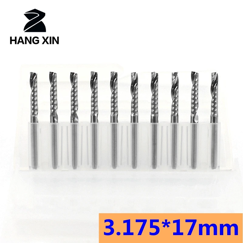 

3.175mm Single-slot spiral milling cutter bit Carbide CNC Router Bit sone Flutes Spiral End Mills Single Flutes Milling Cutter